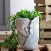 NAYSAYE Planter Set of 2 Sleep Face Accent Planter Dreaming Profile Design for Indoor Outdoor Garden, Gray, 14"*12"*8" - 3 of 4