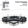 4-Piece Outdoor L-Shaped Couch, Corner Sofa Set Patio Couch Sectional with Cushions and Colorful Pillows – Maison Boucle - 4 of 4