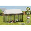 Large Outdoor Dog Kennel Pet Run Enclosure with Roof Cover, Heavy Duty Metal Animal Hutch Fence for Dogs & Pets, 7.94'L x 4.13'W x 5.95'H - Nertpow - 2 of 4
