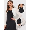 INSPIRE CHIC Women's Elegant Sheer Mesh Long Sleeve Ruffle Collar Crop Bolero - 2 of 4