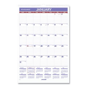 Monthly Wall Calendar with Ruled Daily Blocks, 15.5 x 22.75, White Sheets, 12-Month (Jan to Dec): 2025 - 1 of 4
