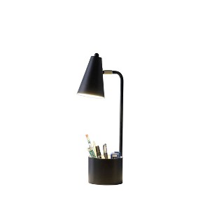 Vynxaria 19.5" White Metal Student Task Desk Lamp with Organizer - 1 of 4