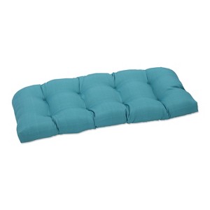 Outdoor Wicker Loveseat Cushion - Forsyth Solid - Pillow Perfect - 1 of 4