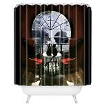 Ali Gulec Room Skull Shower Curtain Red - Deny Designs