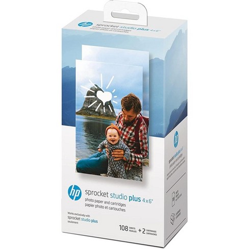 Hp Sprocket Studio Plus 4 X 6 Photo Paper And Cartridges (includes 108  Sheets And 2 Cartridges) Compatible Only With Hp Sprocket Studio+ Printer :  Target