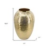 HomeRoots 17" Gold Hammered Aluminum Urn Table Vase - 3 of 4