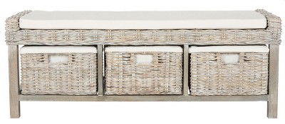 Kobutsu Storage Bench Storage Bench - White - Safavieh