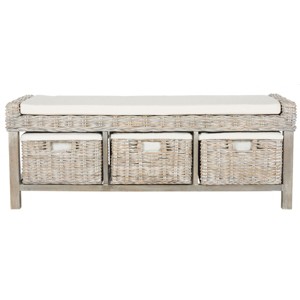 Kobutsu Storage Bench Storage Bench - White - Safavieh - 1 of 4