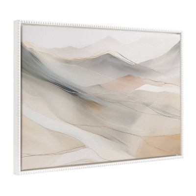 Kate & Laurel All Things Decor 31.5"x41.5" Sylvie Beaded Abstract Mystic Mountain Framed by The Creative Bunch Studio White