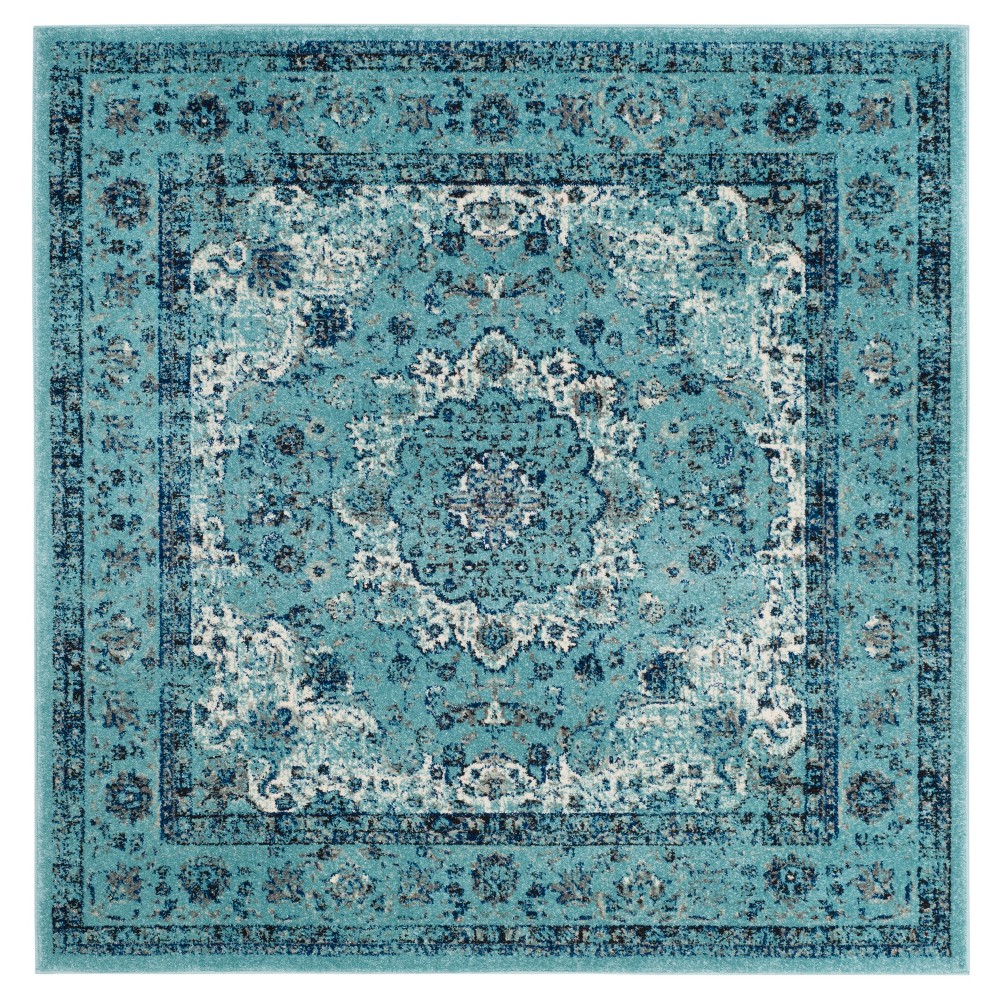 5'1inx5'1in Abstract Loomed Square Area Rug Blue - Safavieh