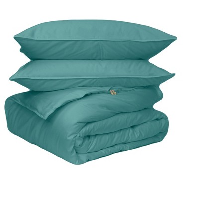 Canadian Down & Feather Company - 3 Piece Duvet Cover Set with 3-Sided Zipper, Turquoise