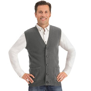 Collections Etc Mens Button Frontsweater Vest - 1 of 4