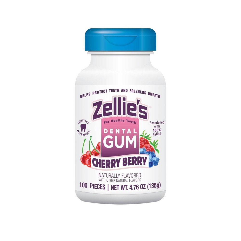 Zellie's Cherry Berry Xylitol Dental Gum - 100ct