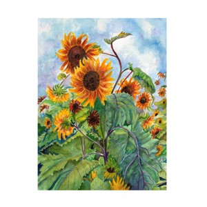 Trademark Fine Art - Joanne Porter Field of Sunflowers 1 Canvas Art - 1 of 4