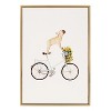 Kate and Laurel Sylvie Frenchie Bulldog on a Bicycle Framed Canvas by Amy Peterson Art Studio - 2 of 4