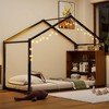 House Bed, Full Size Toddler Floor Bed With Warm LED Lights, Side Shelves, Metal Slats, House Floor Bed For Kids, No Box Spring Needed - 4 of 4