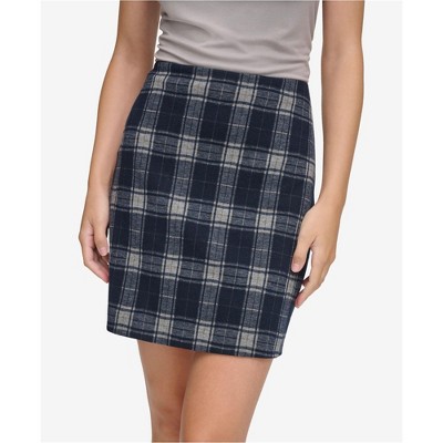 Calvin Klein Womens Plaid Mini Skirt