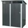 5x3 FT Steel Storage Shed, Heavy-Duty Outdoor Metal Shed with Ventilation, Secure Hinged Door for Garden & Patio Storage, Grey - 2 of 4