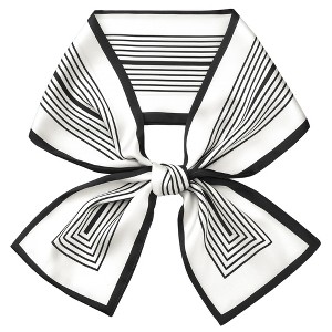 INSPIRE CHIC Women's Satin Striped Contrast Color Skinny Long Hair Ribbon Neck Scarves 1 Pc - 1 of 4