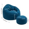 Bean Bag Sofa Chair with Padded Foam Padding Compressed With Footrest - 3 of 3