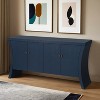 Industrial 4-Door Accent Cabinet with Wooden Arc Legs & Bronze Clasps – Advanced Storage Design, Solid Craftsmanship - Leovsnove - 2 of 4
