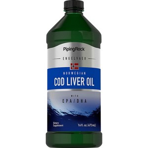 Piping Rock Cod Liver Oil Liquid | 16 fl oz - 1 of 2