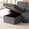 NicBex Couches for Living Room 83.8" Convertible Sleeper Combo Sofa Bed Upholstered Pullout Sofa with Storage Recliner and Cup Holder - 4 of 4