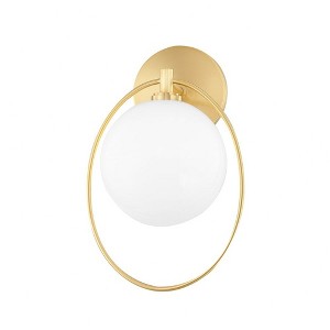 Mitzi Babette 1 - Light Wall Light in  Aged Brass Opal Glossy Shade - 1 of 1