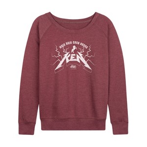 Women's - Barbie - Country Metal Ken Lightweight French Terry Wide Neck Long Sleeve Shirt - 1 of 4