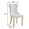 Akoasm Morden 2 Pieces Velvet Kitchen Dinning Chairs With Gold Mirror Legs-White - 2 of 4