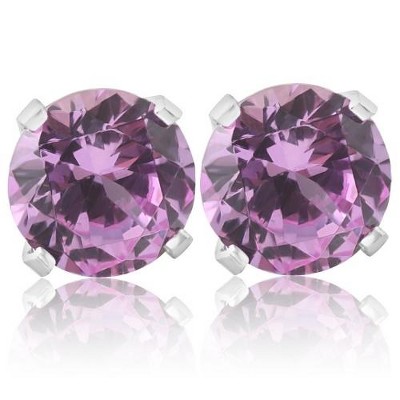 Pompeii3 1Ct TW Amethyst Studs in 10k White or Yellow Gold