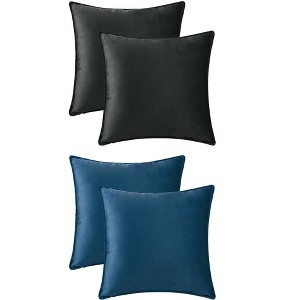 Unique Bargains Solid Velvet Home Decor Couch Sofa Living Room Throw Pillow Covers Pack of 4 - 1 of 4
