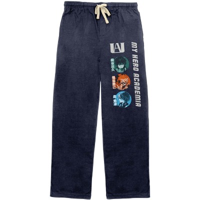 My Hero Academia Character Panels Men's Navy Sleep Pajama Pants