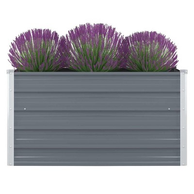 vidaXL Raised Square Garden Bed - Galvanized Steel in Gray - 39.4