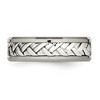 Black Bow Jewelry Mens 7mm Titanium Sterling Silver Inlay 1pt. Diamond Standard Fit Band - image 3 of 4