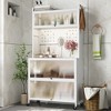 Costway 5 Tier Kitchen Bakers Rack with Lights Flip Door Cabinets Pegboard & Hooks White/Black - 4 of 4