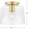 Progress Lighting, Adley Collection, 1-Light Flush Mount, Satin Brass, Clear Glass Shade - 3 of 3