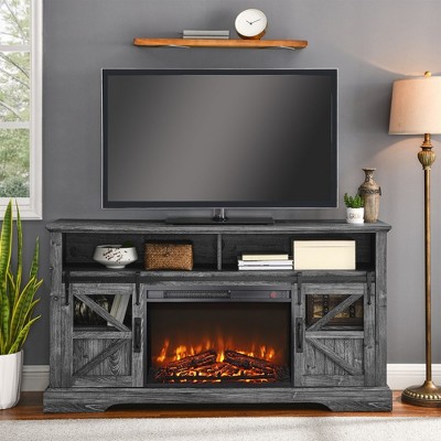 26 Inch Black Electric Fireplace Insert with Realistic Flame and Remote Control