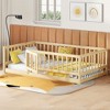 CAVINAS Twin/Full Size Bed Frame with Heightened Fence & Door,Montessori Wood Floor Bed for Kids Room,Bedroom - 2 of 4