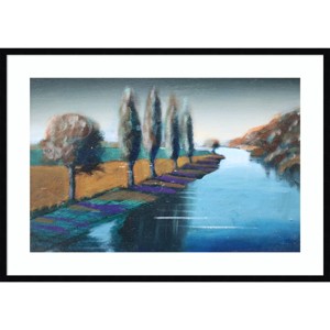 41" x 29" Nocturnal River IV by Paul Powis Wood Framed Wall Art Print - Amanti Art: Giclee Landscape Print - 1 of 4