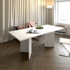 Mshliw Extendable Dining Table for 6–10 People, Rectangular Faux Marble Table with V-Shaped Legs, Expandable Conference or Kitchen Table - 3 of 4