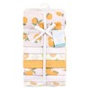 Little Treasure Hudson Baby Girls Cotton Poly Flannel Receiving Blankets Multipack, Orange Citrus Orange, 30x30 inches - image 2 of 2