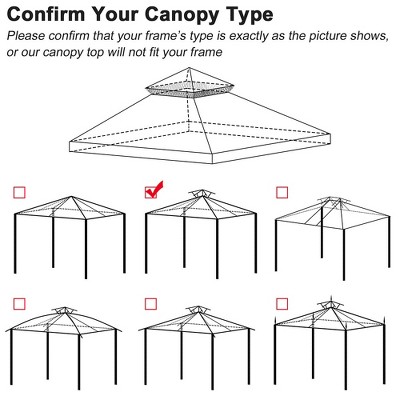 Green Polyester 10'x10' Dual-Tier Gazebo Canopy Replacement