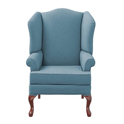 Traditional Erin Wingback Handcrafted Accent Chair in Blue