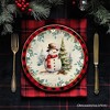 Holiday Cheer Set of 4 Plates with Real Gold Plaid Trim, Christmas Tableware Collection for Salad, Dessert, Appetizer and Side Plates| OrnamentallyYou - image 4 of 4