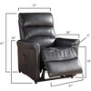 Faux Leather Power Reclining Lift Chair with Push-Button Control and Memory Foam Cushioning - 3 of 4