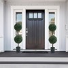 2pcs Topiary Trees Artificial Outdoor, 35" Milan Grass Ball Topiary Trees, Fake Greenery Tree with Planter Pot for Home, Office, Porch Decor - 2 of 4