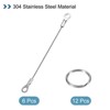 Unique Bargains Stainless Steel Lanyard Cables Eyelets Ended Security Wire Rope 6 Pcs with 12 Pcs Key Ring - 3 of 4
