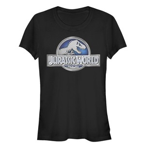 Juniors Womens Jurassic World T. Rex Logo T-Shirt - 1 of 3