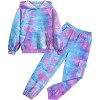Arshiner 2 Pieces Girls Outfits Tie Dye Sweatsuits Pant Set Long Sleeve Athletic Sweatshirts and Sweatpants with Pockets - 3 of 4